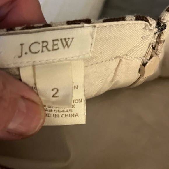 J. Crew Leopard Print Linen No. 2 Pencil Skirt Brown & Cream Sz 2 - Picture 9 of 12